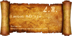 Lantos Mária névjegykártya